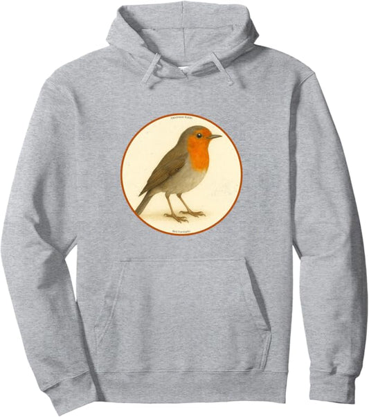 Retro Japanese Robin Hoodie – Vintage Bird Design Sweatshirt