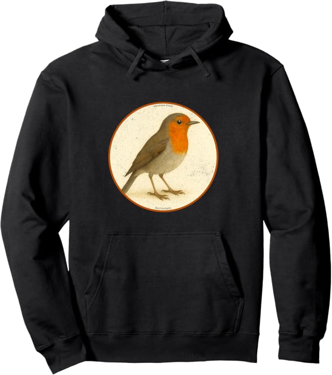 Retro Japanese Robin Hoodie – Vintage Bird Design Sweatshirt