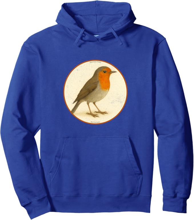 Retro Japanese Robin Hoodie – Vintage Bird Design Sweatshirt