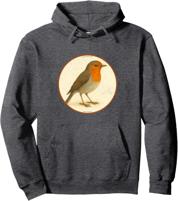 Retro Japanese Robin Hoodie – Vintage Bird Design Sweatshirt