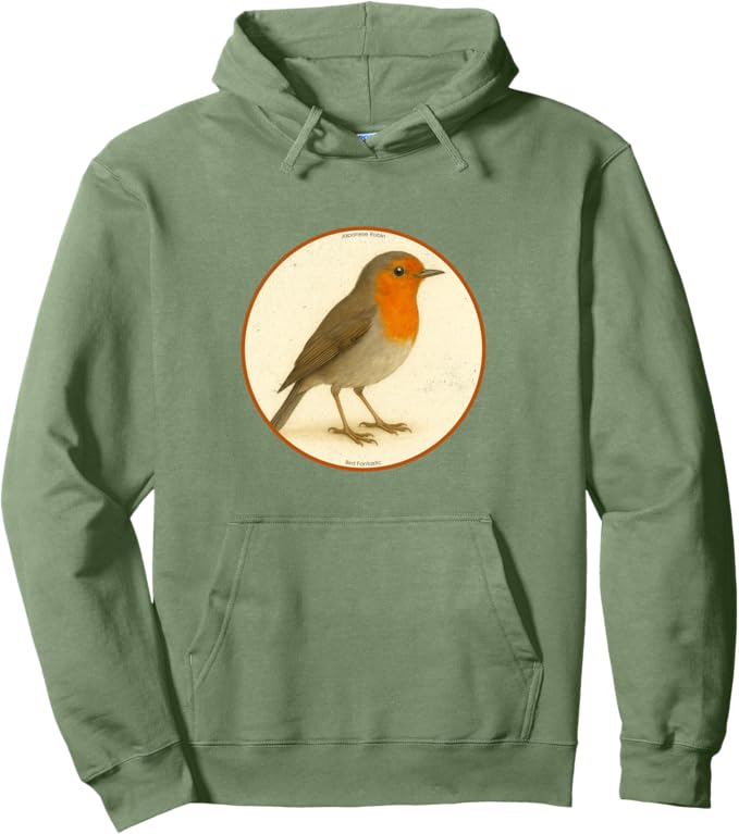 Retro Japanese Robin Hoodie – Vintage Bird Design Sweatshirt