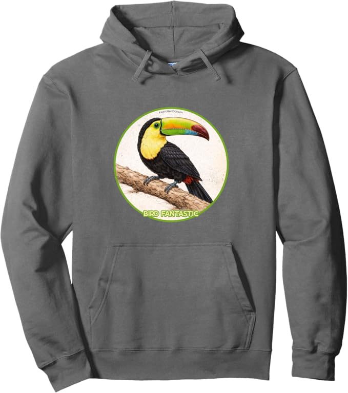 Retro Keel-Billed Toucan Hoodie – Vintage Bird Design Sweatshirt