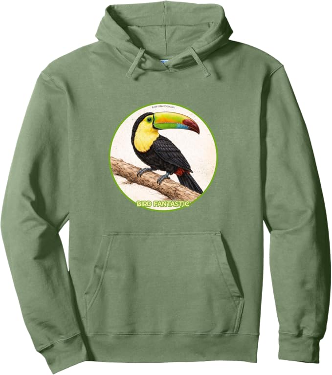 Retro Keel-Billed Toucan Hoodie – Vintage Bird Design Sweatshirt
