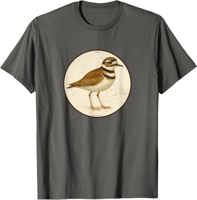 Killdeer Bird T-Shirt Retro Design by Bird.fan | Birding Graphic Tee
