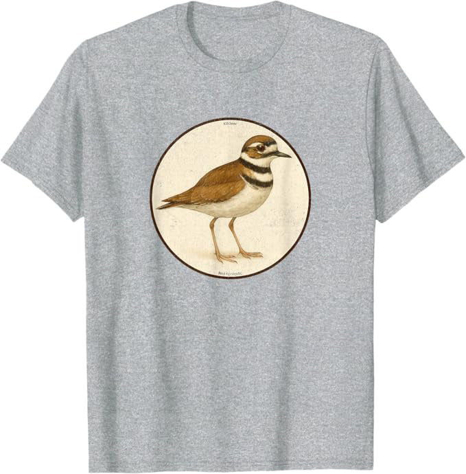 Killdeer Bird T-Shirt Retro Design by Bird.fan | Birding Graphic Tee