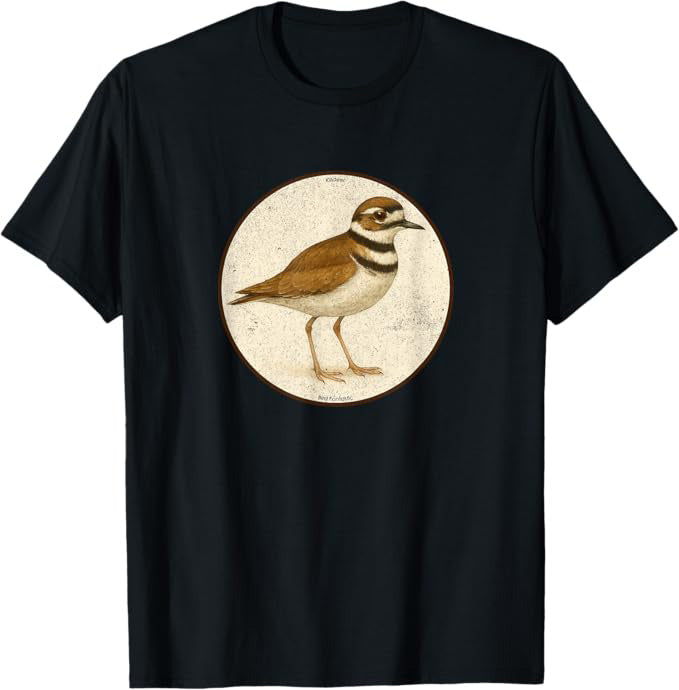 Killdeer Bird T-Shirt Retro Design by Bird.fan | Birding Graphic Tee