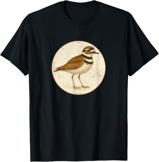 Killdeer Bird T-Shirt Retro Design by Bird.fan | Birding Graphic Tee