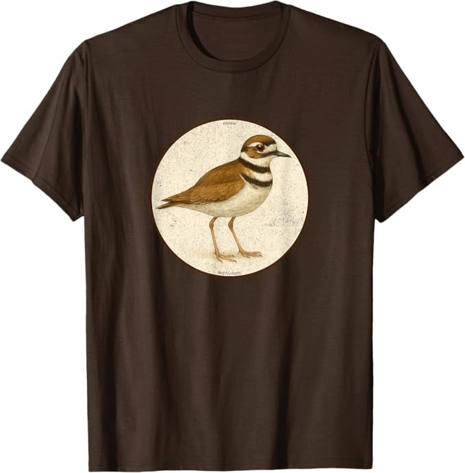 Killdeer Bird T-Shirt Retro Design by Bird.fan | Birding Graphic Tee