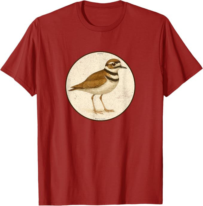 Killdeer Bird T-Shirt Retro Design by Bird.fan | Birding Graphic Tee