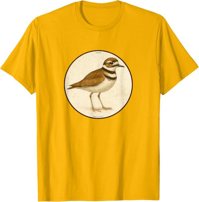 Killdeer Bird T-Shirt Retro Design by Bird.fan | Birding Graphic Tee