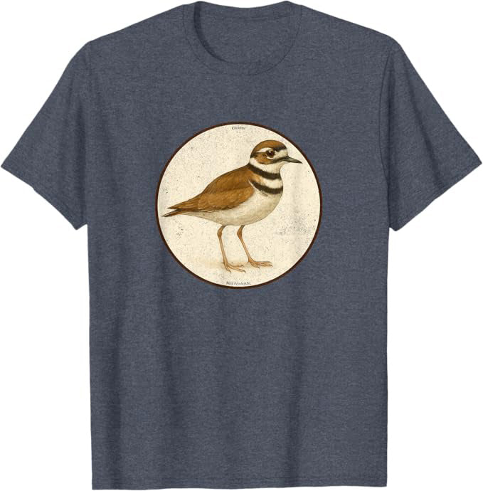 Killdeer Bird T-Shirt Retro Design by Bird.fan | Birding Graphic Tee