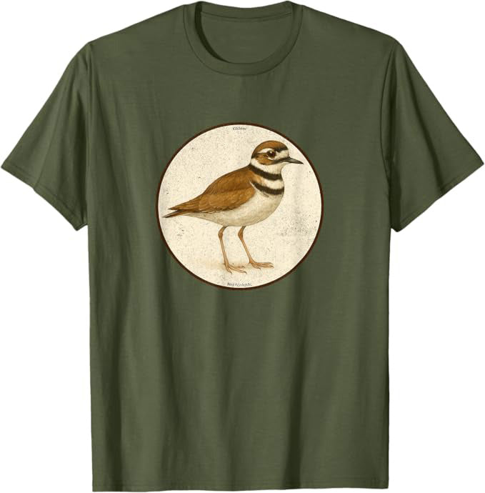 Killdeer Bird T-Shirt Retro Design by Bird.fan | Birding Graphic Tee