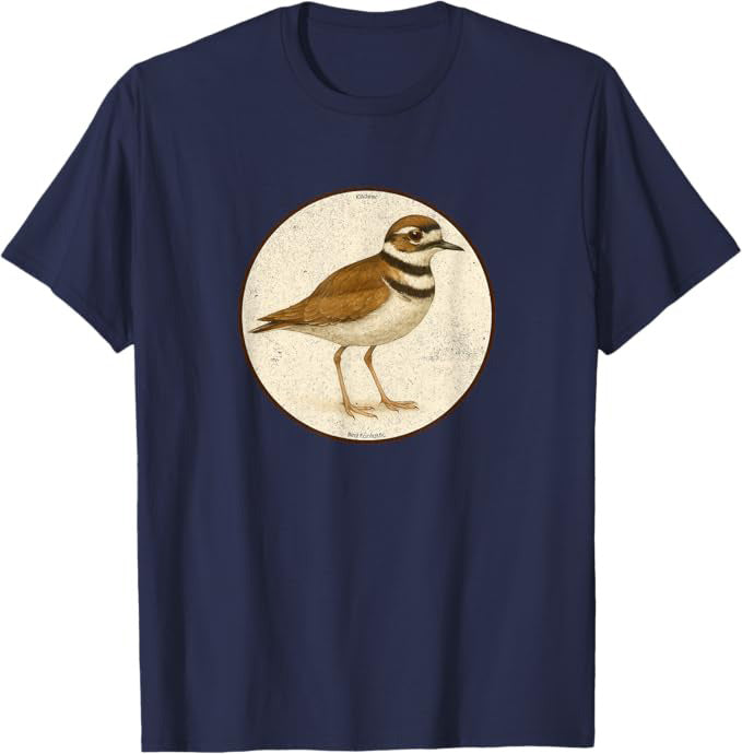 Killdeer Bird T-Shirt Retro Design by Bird.fan | Birding Graphic Tee
