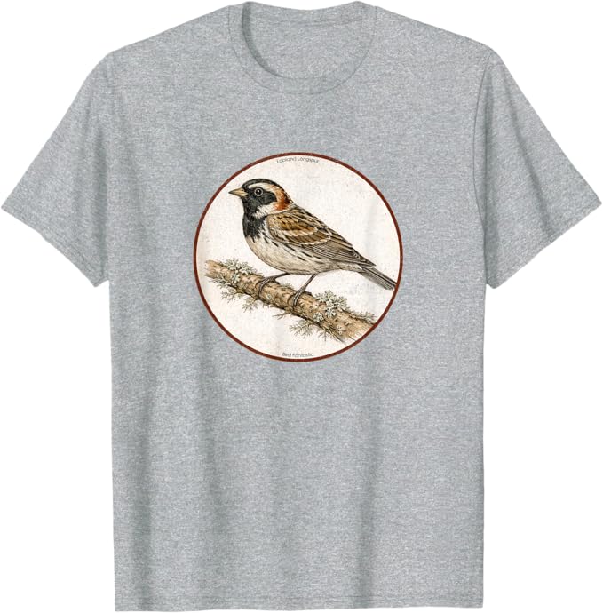 Retro Lapland Longspur T-Shirt Design 10 Colors by Bird Fantastic | Birding Graphic Tee