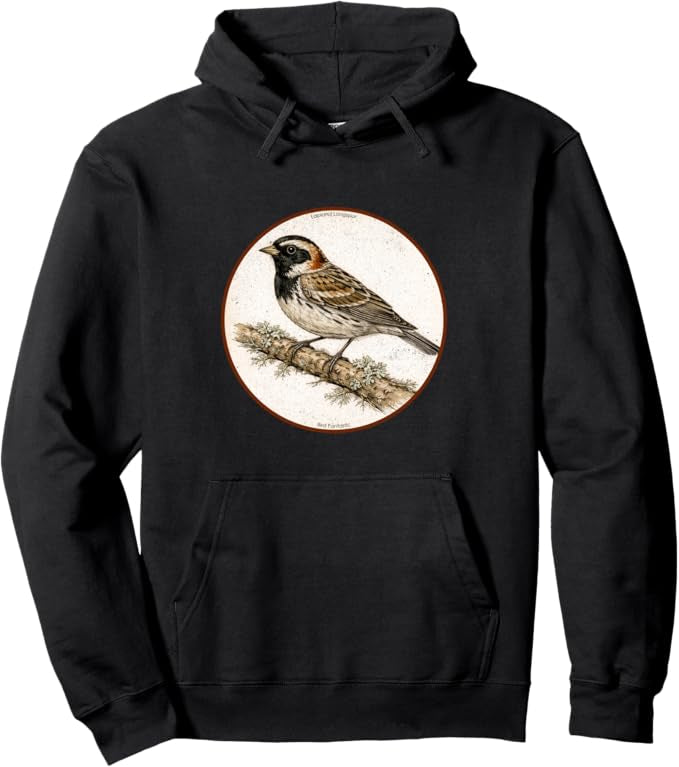 Retro Lapland Longspur Hoodie – Vintage Bird Design Sweatshirt
