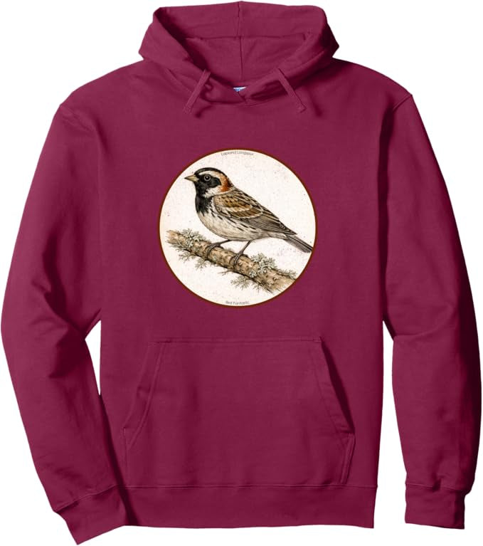 Retro Lapland Longspur Hoodie – Vintage Bird Design Sweatshirt