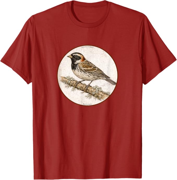 Retro Lapland Longspur T-Shirt Design 10 Colors by Bird Fantastic | Birding Graphic Tee