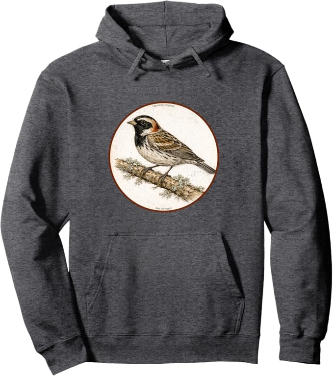 Retro Lapland Longspur Hoodie – Vintage Bird Design Sweatshirt
