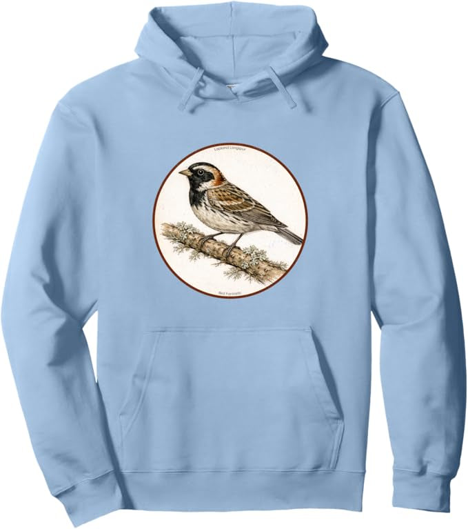 Retro Lapland Longspur Hoodie – Vintage Bird Design Sweatshirt