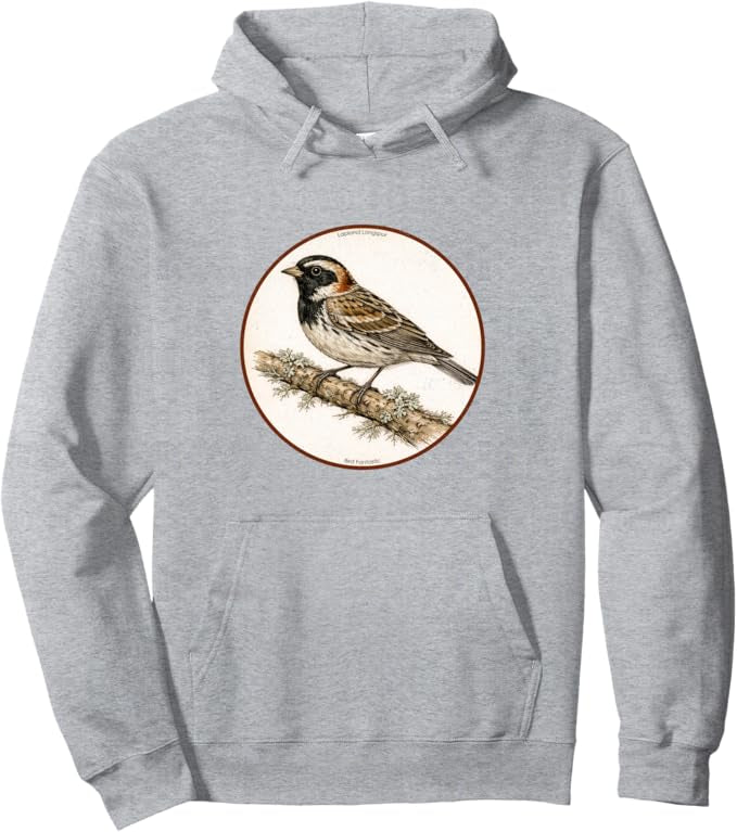 Retro Lapland Longspur Hoodie – Vintage Bird Design Sweatshirt