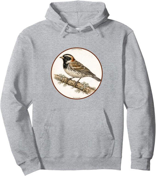 Retro Lapland Longspur Hoodie – Vintage Bird Design Sweatshirt
