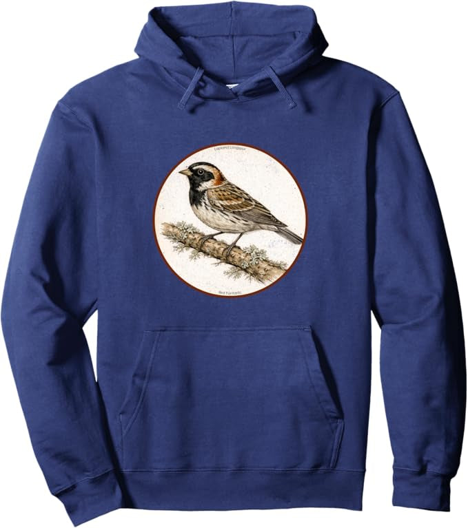 Retro Lapland Longspur Hoodie – Vintage Bird Design Sweatshirt