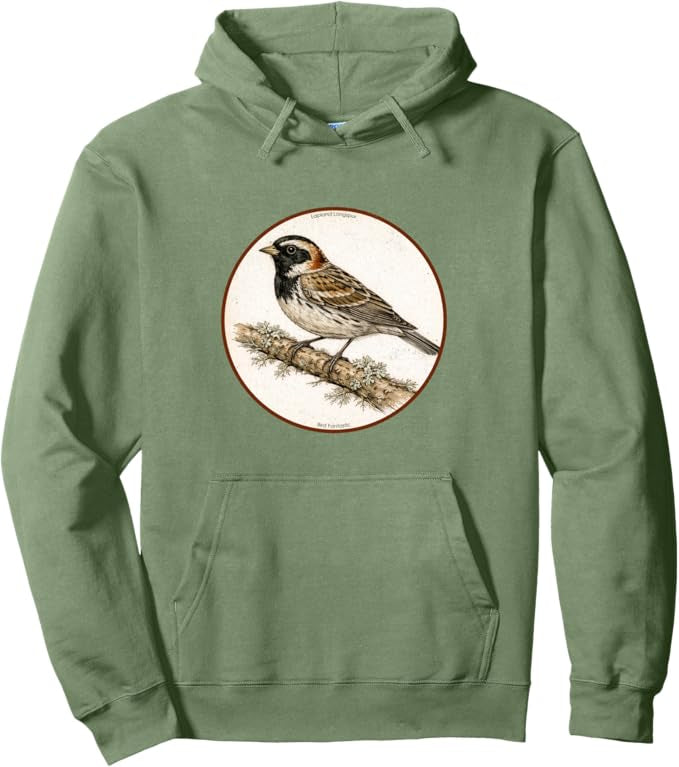Retro Lapland Longspur Hoodie – Vintage Bird Design Sweatshirt