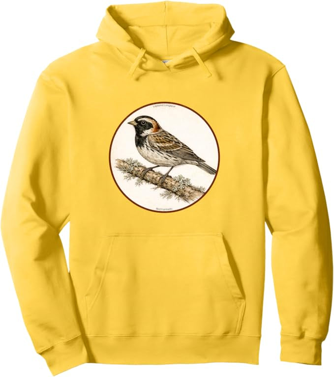 Retro Lapland Longspur Hoodie – Vintage Bird Design Sweatshirt