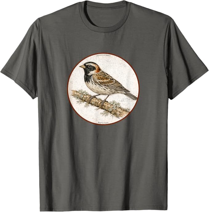 Retro Lapland Longspur T-Shirt Design 10 Colors by Bird Fantastic | Birding Graphic Tee