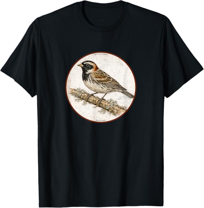 Retro Lapland Longspur T-Shirt Design 10 Colors by Bird Fantastic | Birding Graphic Tee