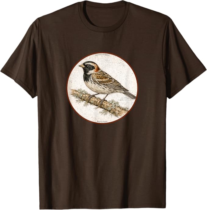 Retro Lapland Longspur T-Shirt Design 10 Colors by Bird Fantastic | Birding Graphic Tee