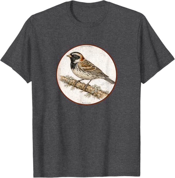 Retro Lapland Longspur T-Shirt Design 10 Colors by Bird Fantastic | Birding Graphic Tee
