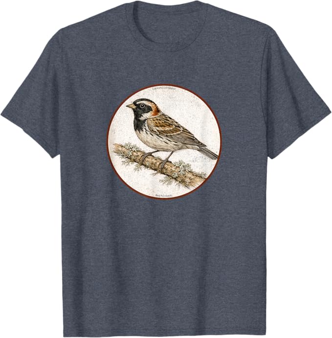 Retro Lapland Longspur T-Shirt Design 10 Colors by Bird Fantastic | Birding Graphic Tee