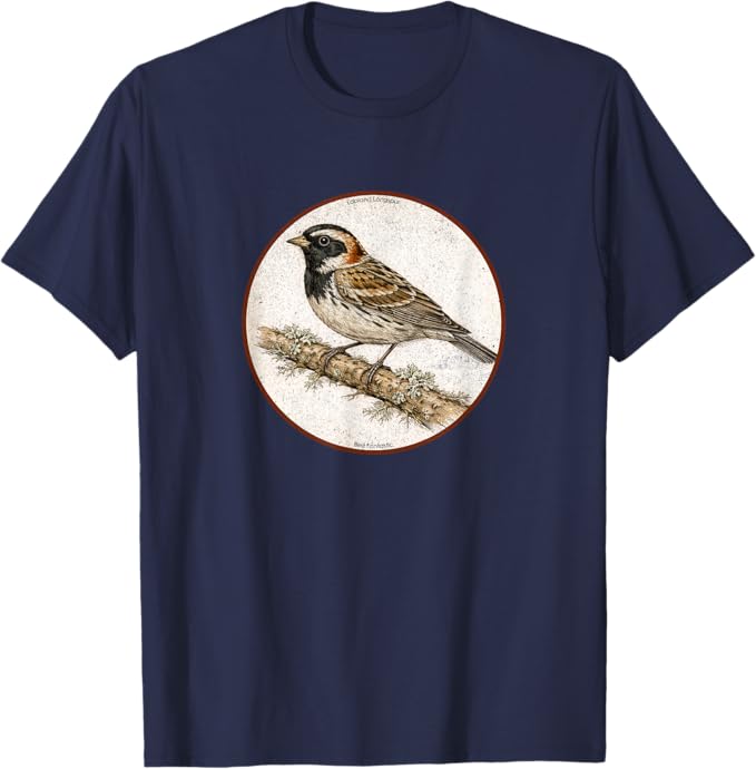Retro Lapland Longspur T-Shirt Design 10 Colors by Bird Fantastic | Birding Graphic Tee