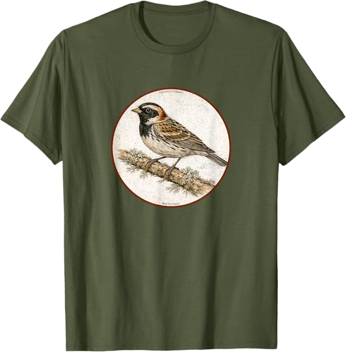 Retro Lapland Longspur T-Shirt Design 10 Colors by Bird Fantastic | Birding Graphic Tee