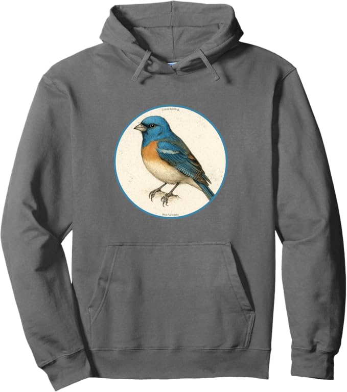 Retro Lazuli Bunting Hoodie – Vintage Bird Design Sweatshirt