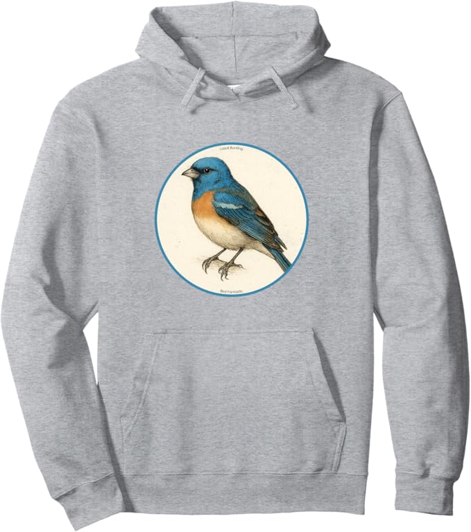 Retro Lazuli Bunting Hoodie – Vintage Bird Design Sweatshirt