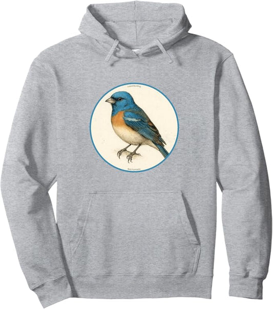 Retro Lazuli Bunting Hoodie – Vintage Bird Design Sweatshirt