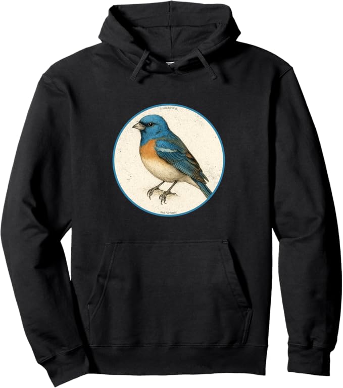 Retro Lazuli Bunting Hoodie – Vintage Bird Design Sweatshirt