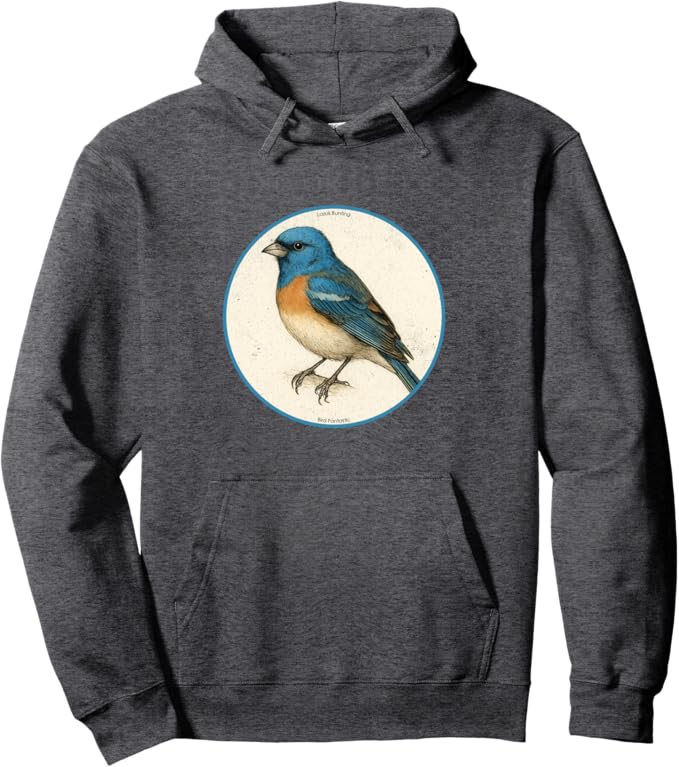 Retro Lazuli Bunting Hoodie – Vintage Bird Design Sweatshirt