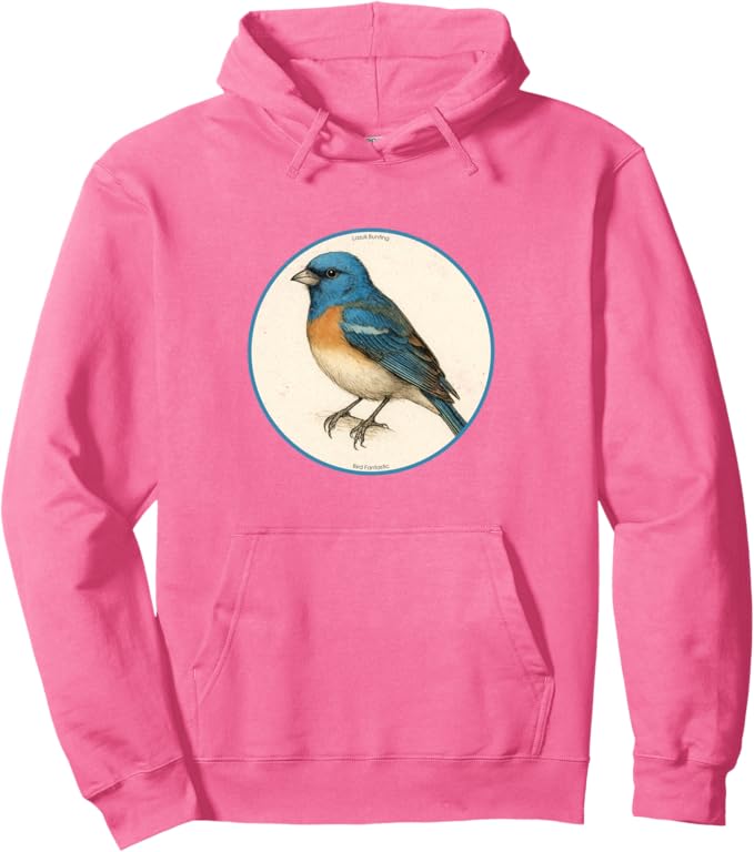Retro Lazuli Bunting Hoodie – Vintage Bird Design Sweatshirt
