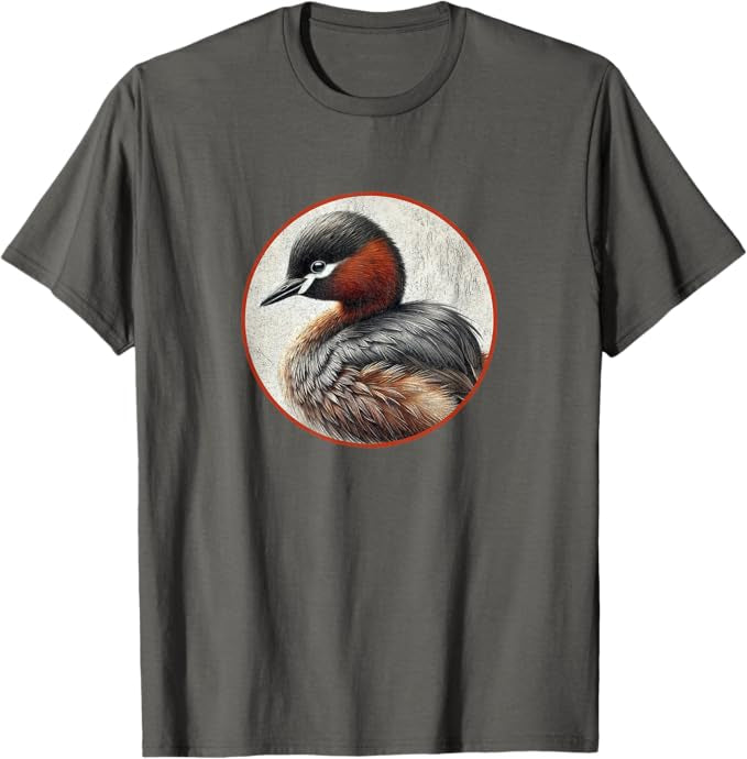 Little Grebe T-Shirt Retro Design by Bird.fan | Men's Birding Graphic Tee