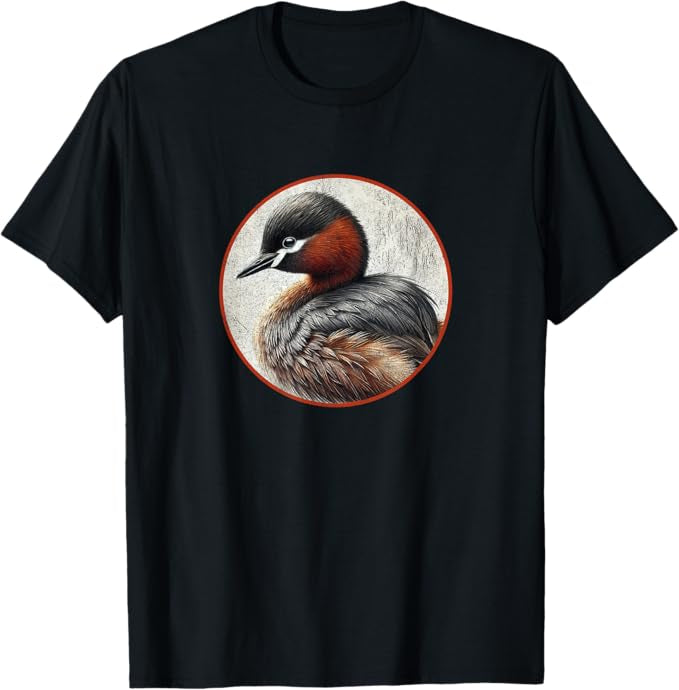 Little Grebe T-Shirt Retro Design by Bird.fan | Men's Birding Graphic Tee