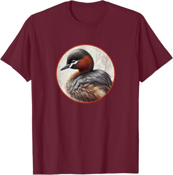 Little Grebe T-Shirt Retro Design by Bird.fan | Men's Birding Graphic Tee