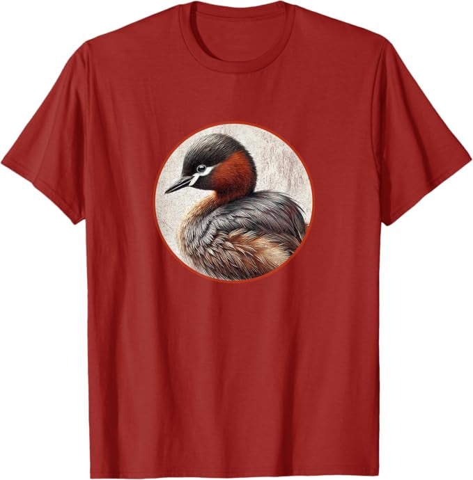 Little Grebe T-Shirt Retro Design by Bird.fan | Men's Birding Graphic Tee