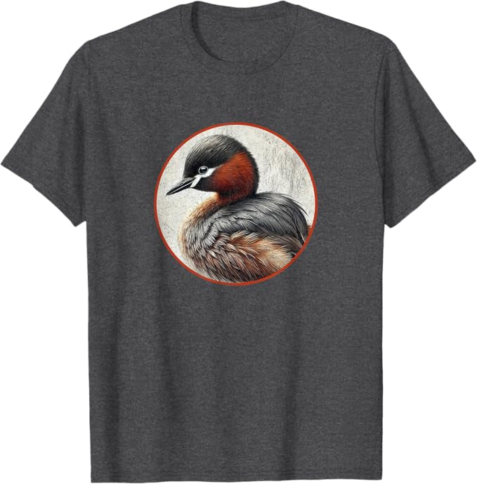 Little Grebe T-Shirt Retro Design by Bird.fan | Men's Birding Graphic Tee