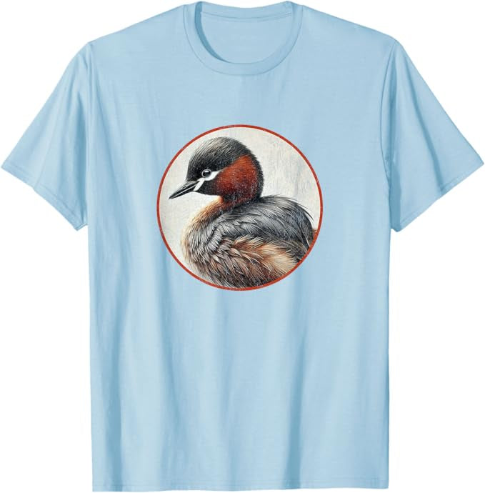 Little Grebe T-Shirt Retro Design by Bird.fan | Men's Birding Graphic Tee