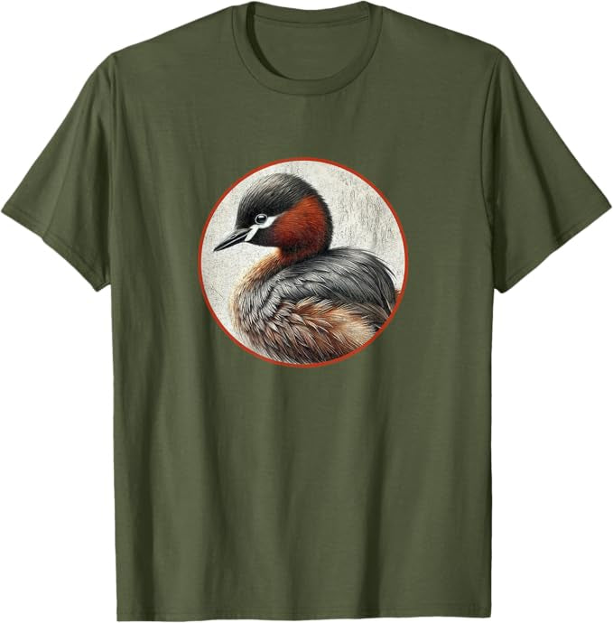 Little Grebe T-Shirt Retro Design by Bird.fan | Men's Birding Graphic Tee