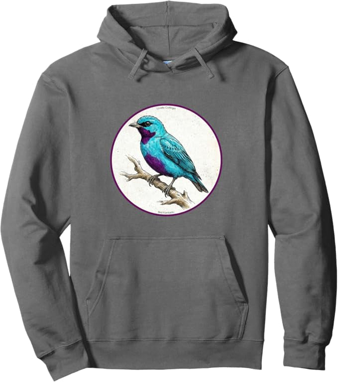 Retro Lovely Cotinga Hoodie – Vintage Bird Design Sweatshirt