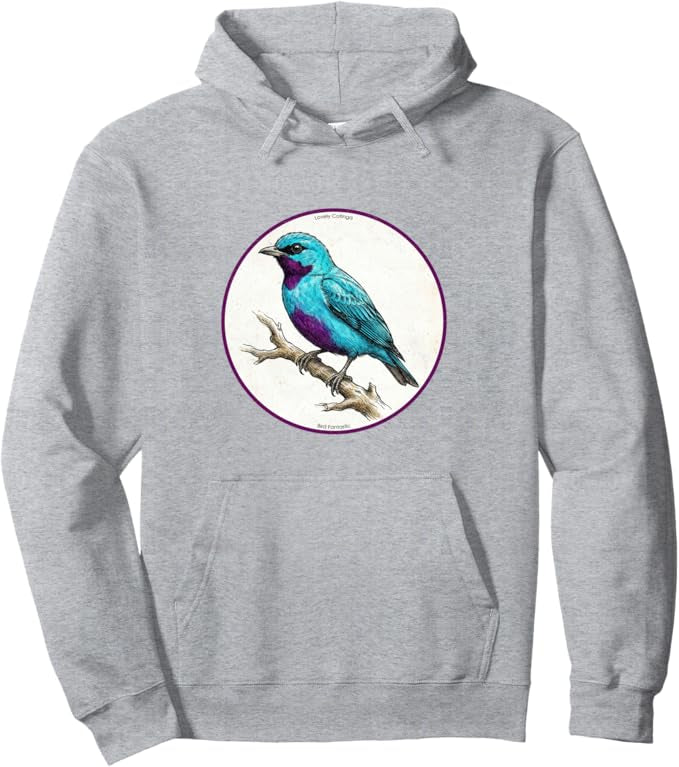 Retro Lovely Cotinga Hoodie – Vintage Bird Design Sweatshirt